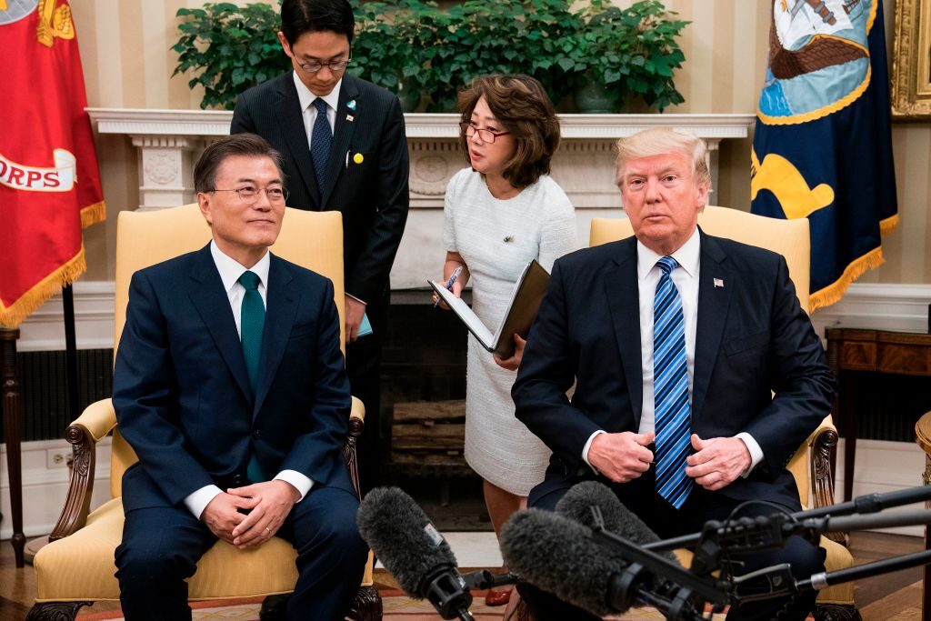 米韓首脳会談　トランプ大統領、同盟国の安保と北朝鮮の人権問題を強調