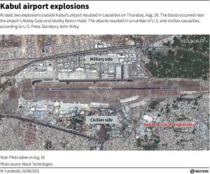 カブール空港周辺で爆発、米軍・民間人70人超死亡　IS犯行声明