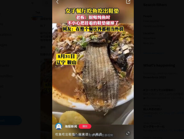 料理の中から、また異物が出た　今度は「靴の中敷き」＝中国 遼寧