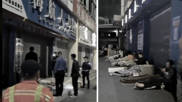職を得られない若者たち　寝泊まりしていた路上から、警察に追われる＝中国