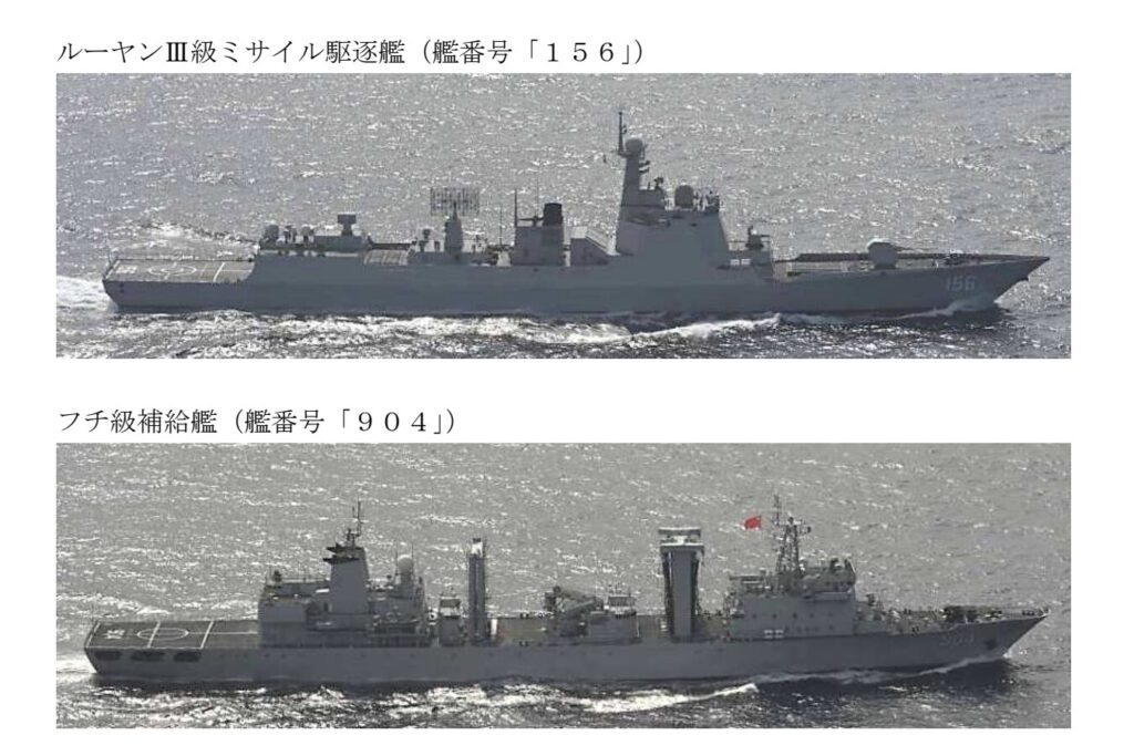 中国海軍艦艇、宮古島北海域を通過し太平洋へ進行　海自が警戒監視