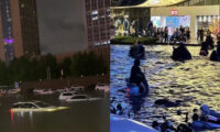 内水氾濫の中国・鄭州　水中で感電死する市民も