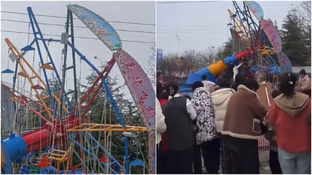 事故発生前に安全検査を実施？　中国の遊園地アトラクション「回転ブランコ」が起動中に突然倒れ　1人死亡【動画あり】