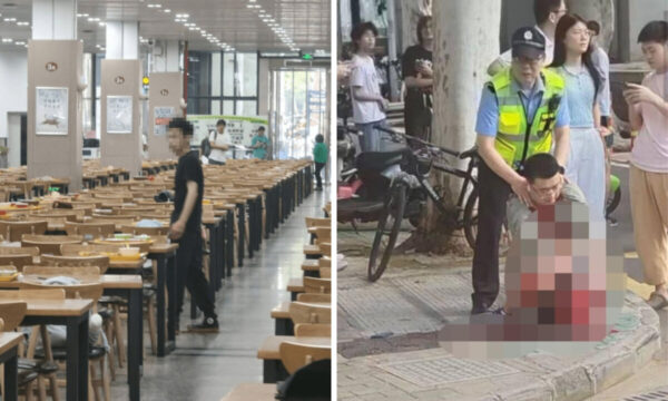 中国で無差別切りつけ事件　大学食堂に乱入した男子学生が他の学生をナイフで切りつけ【動画あり】