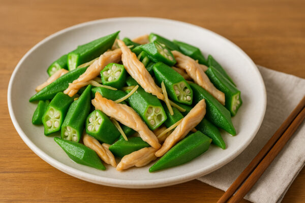 オクラと鶏むね肉炒め　関節の不調と胃腸の弱りをケア