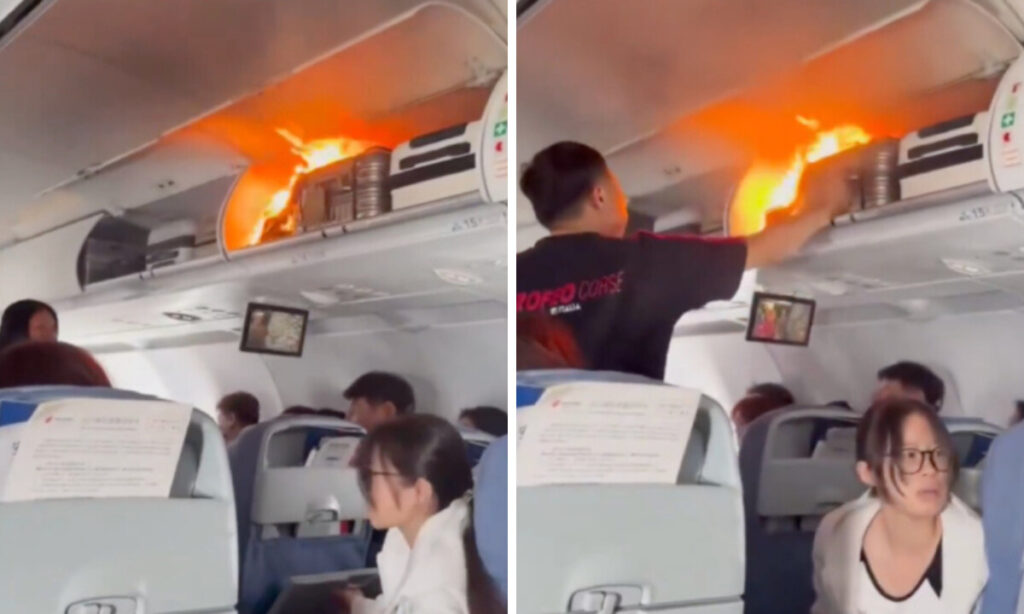 また火を噴いたモバイルバッテリー　エアチャイナ機が緊急着陸＝中国【動画あり】