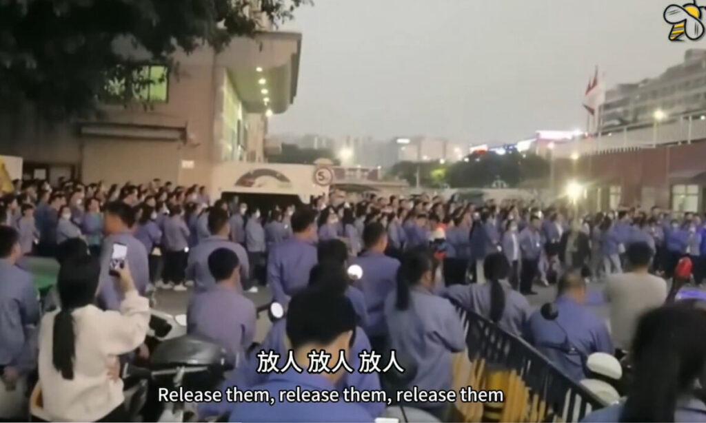 中国・深センの電子工場で大規模ストが継続中【動画あり】