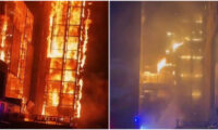 中国内モンゴルのビル火災　死者1人発表に批判　大規模炎上映像と食い違い
