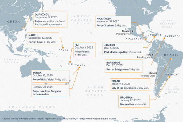 ラテンアメリカを巡回する中国の「病院船」　軍事目的の疑い