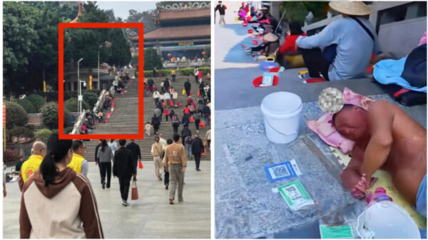 中国の参拝地に並ぶ「QRコード寄付」