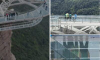 子供が傘で突いたらガラス床にひび　観光客が一斉避難＝中国